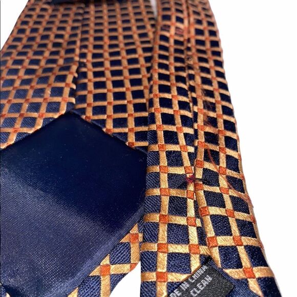 Men's Izod Tie Copper Gold & Navy - Picture 4 of 10